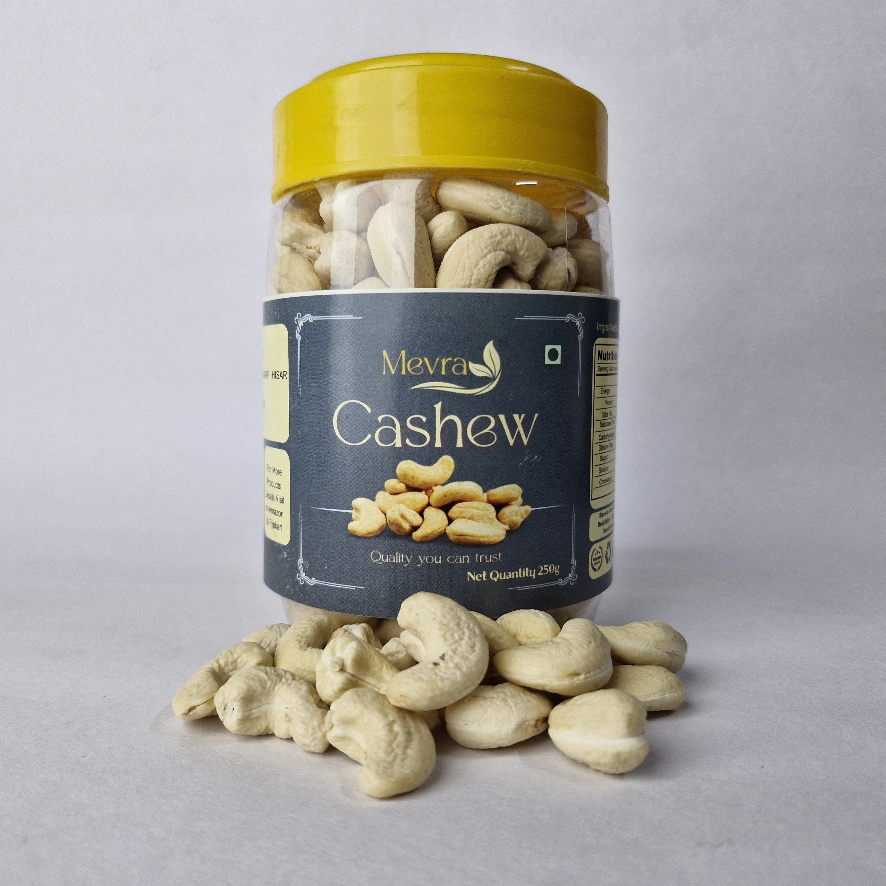 Mevra Premium Cashews 250g | 100% Natural Kaju | Rich in Healthy Fats & Protein | Crunchy Dry Fruits