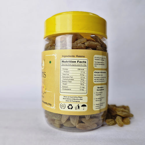 Mevra Premium Raisins 250g | 100% Natural Kishmish | Naturally Sweet & Energy Rich | Healthy Dry Fruits